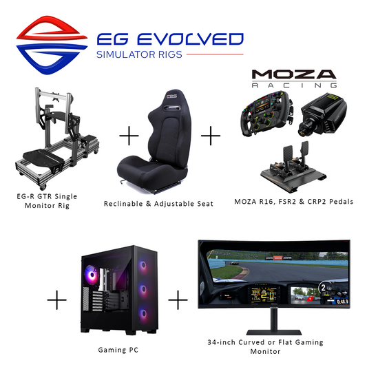 Complete Setup - MOZA R16 or Simagic Alpha - Single Monitor