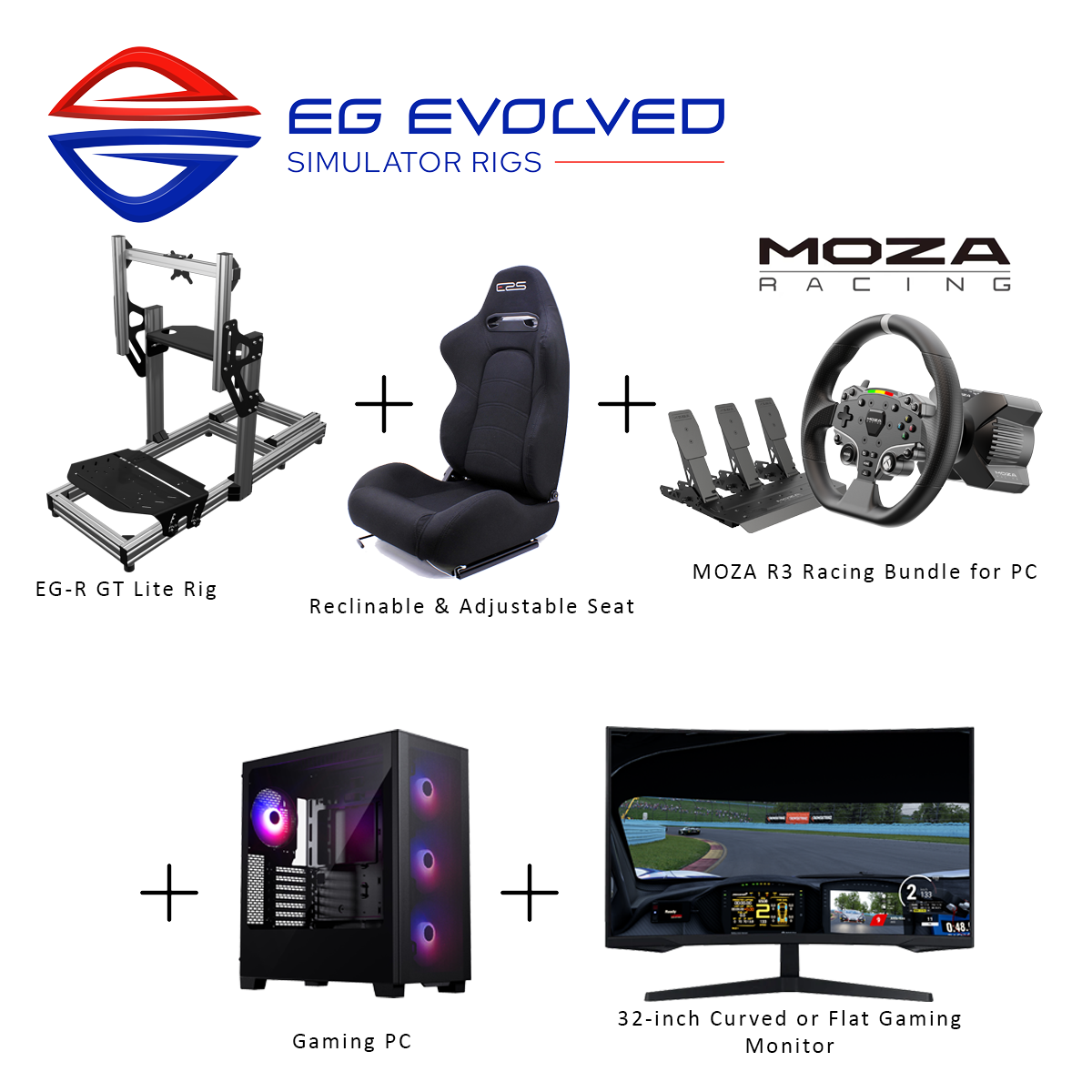 Complete Setup - MOZA R3 or R5 Bundle for PC